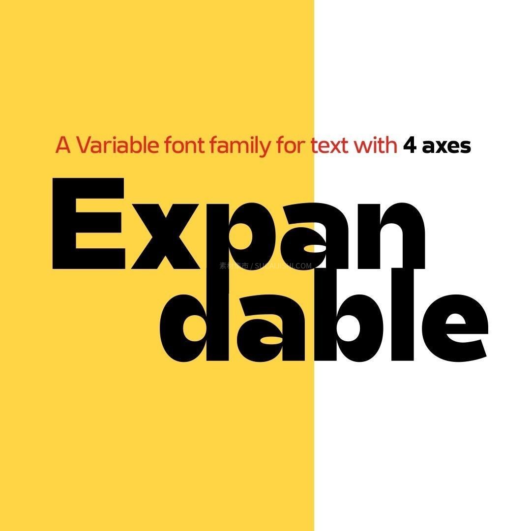 Expandable 实验性四轴无衬线可变字体家族
